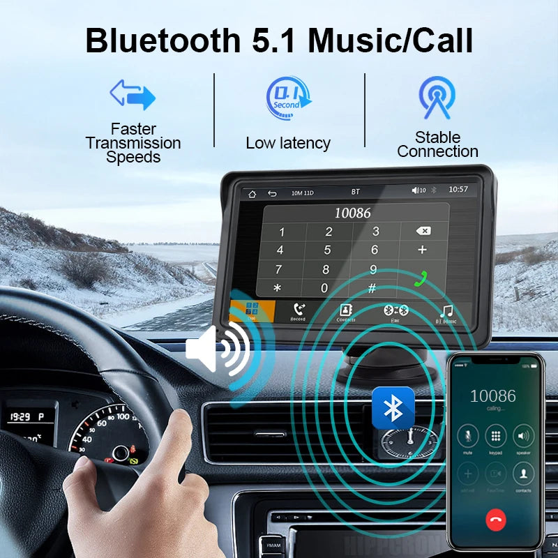 7” Universal Car Multimedia Player – Wireless CarPlay & Android Auto