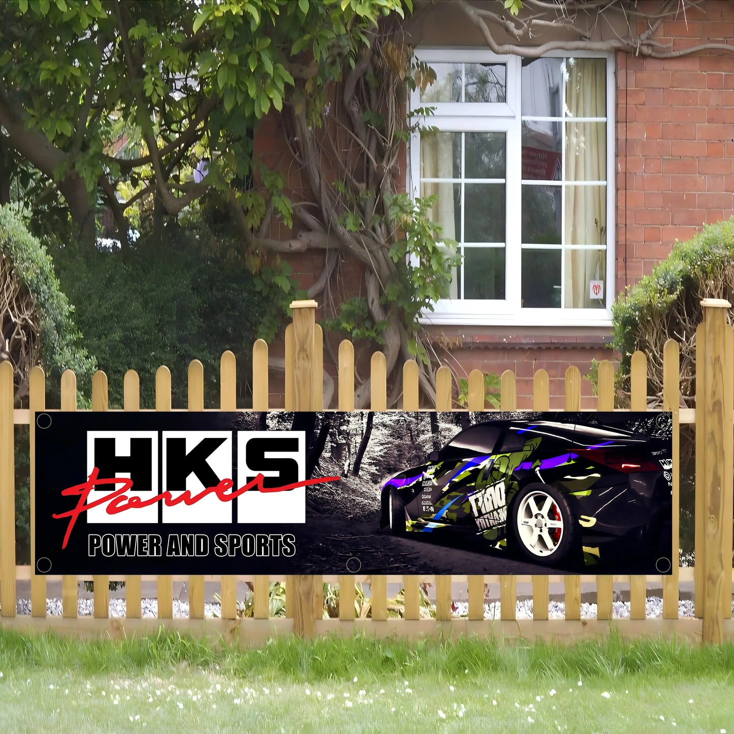 HKS Power Logo Banner Flag – Garage Wall Art