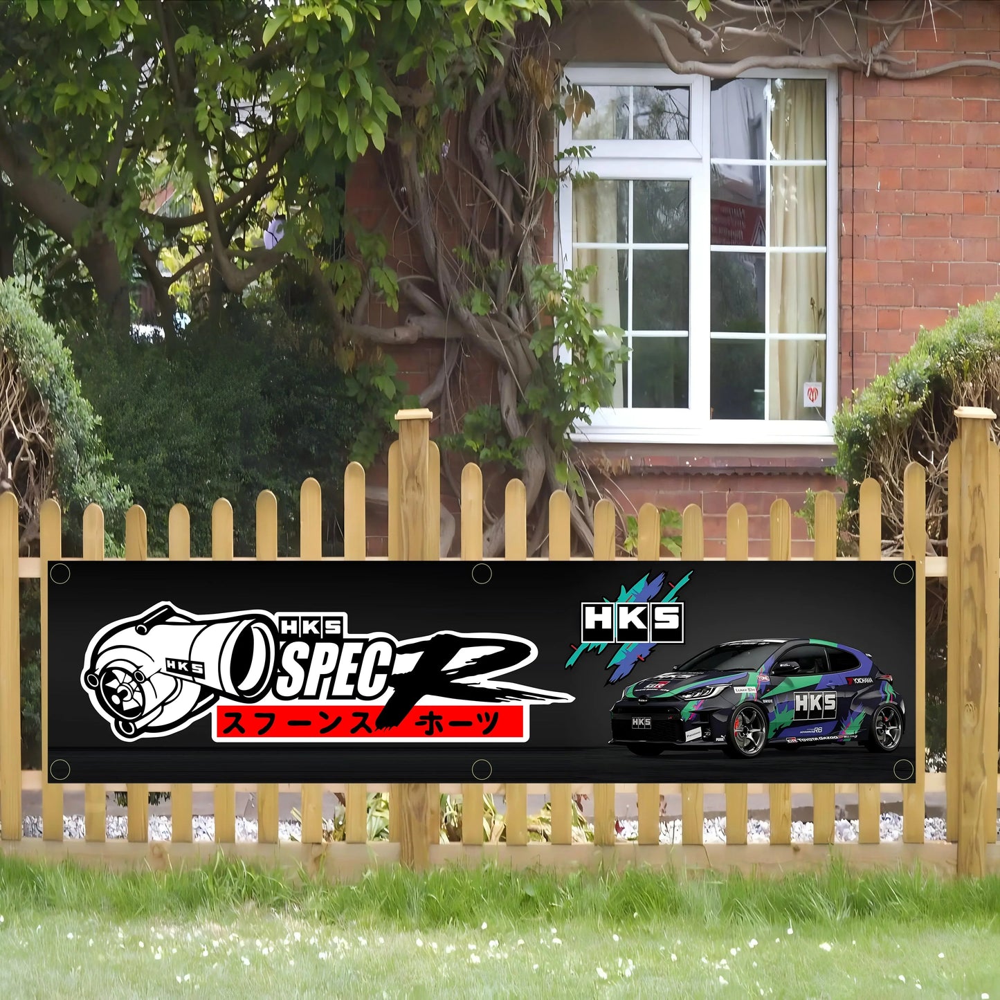 HKS Power Logo Banner Flag – Garage Wall Art
