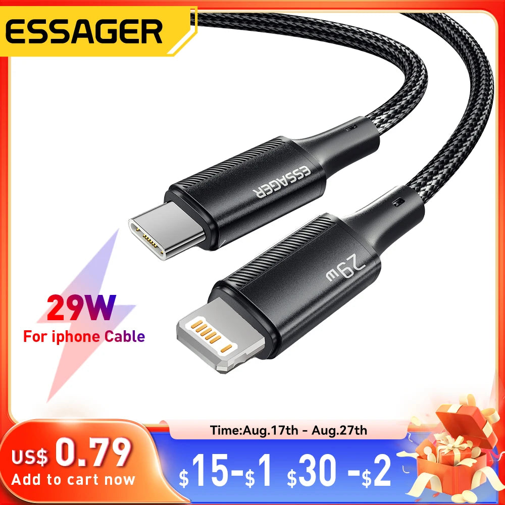 Fast Charging Cable for iPhone – USB-C to Lightning (0.25m / 1m / 2m / 3m)