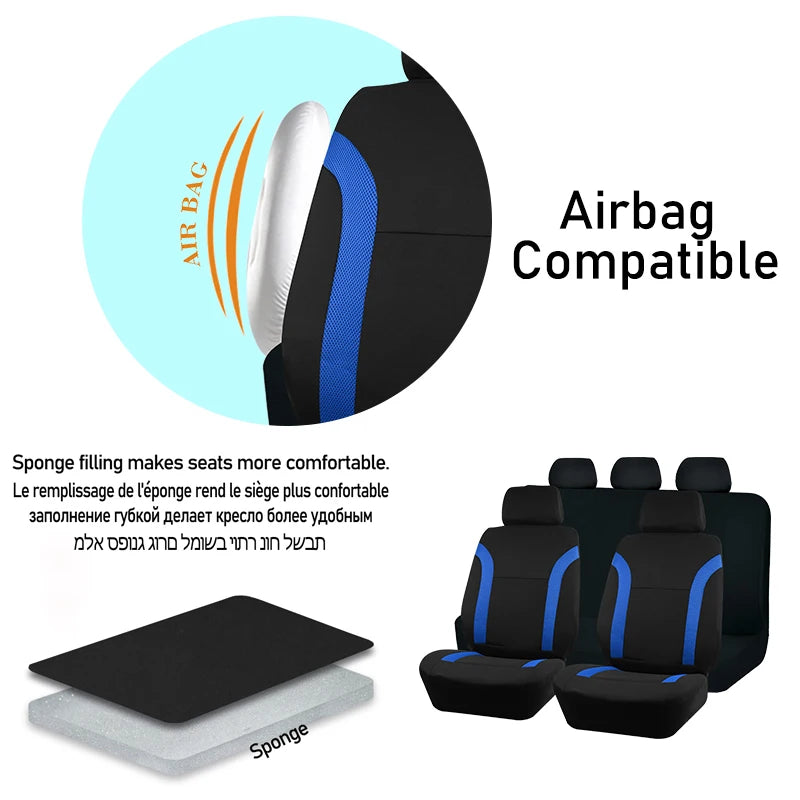 Universal Breathable Car Seat Covers – Air Mesh & Polyester Fabric