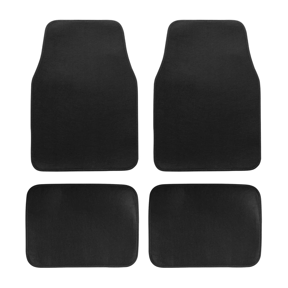 4PCS Black Floor Mats – Universal Fit Car Interior Protection