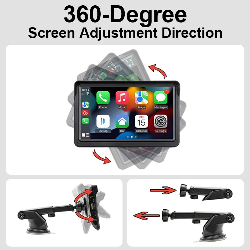 7” Universal Car Multimedia Player – Wireless CarPlay & Android Auto