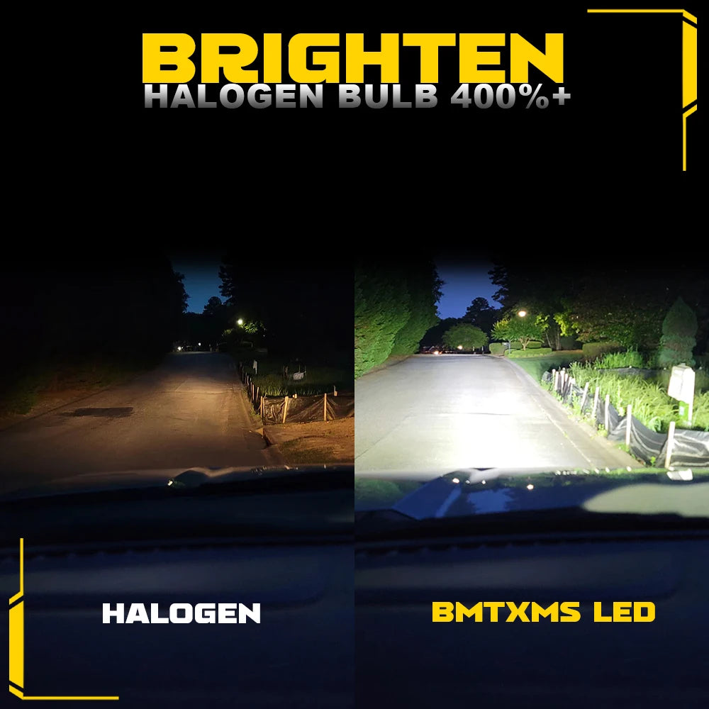 HB3 (9005) & HB4 (9006) LED Light Bulbs – 6500K White (Pair, 12000LM)
