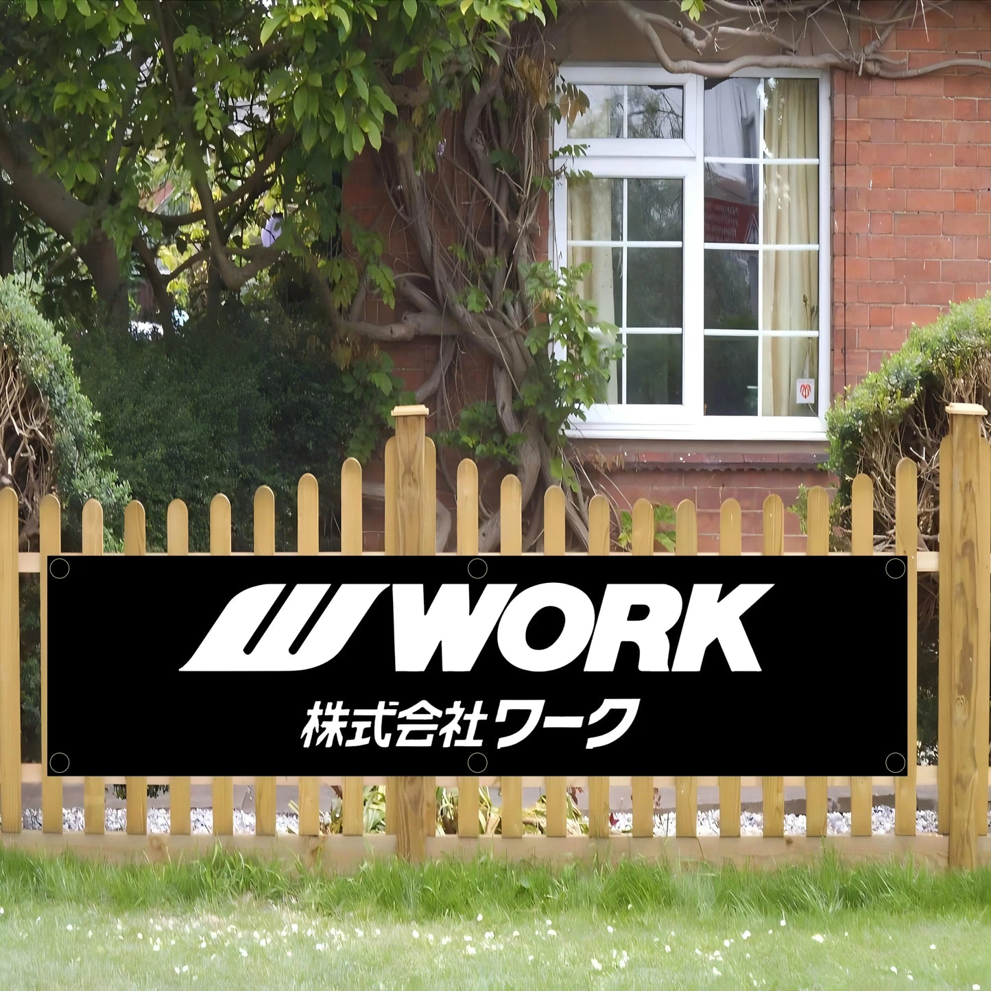 Work Wheels Banner Flag – Garage Wall Art