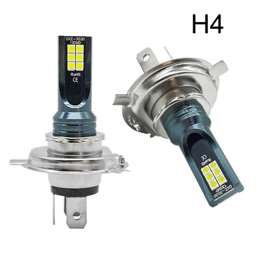 H4 LED Headlight Bulbs – 6000K White (80W / Pair, 12000LM)