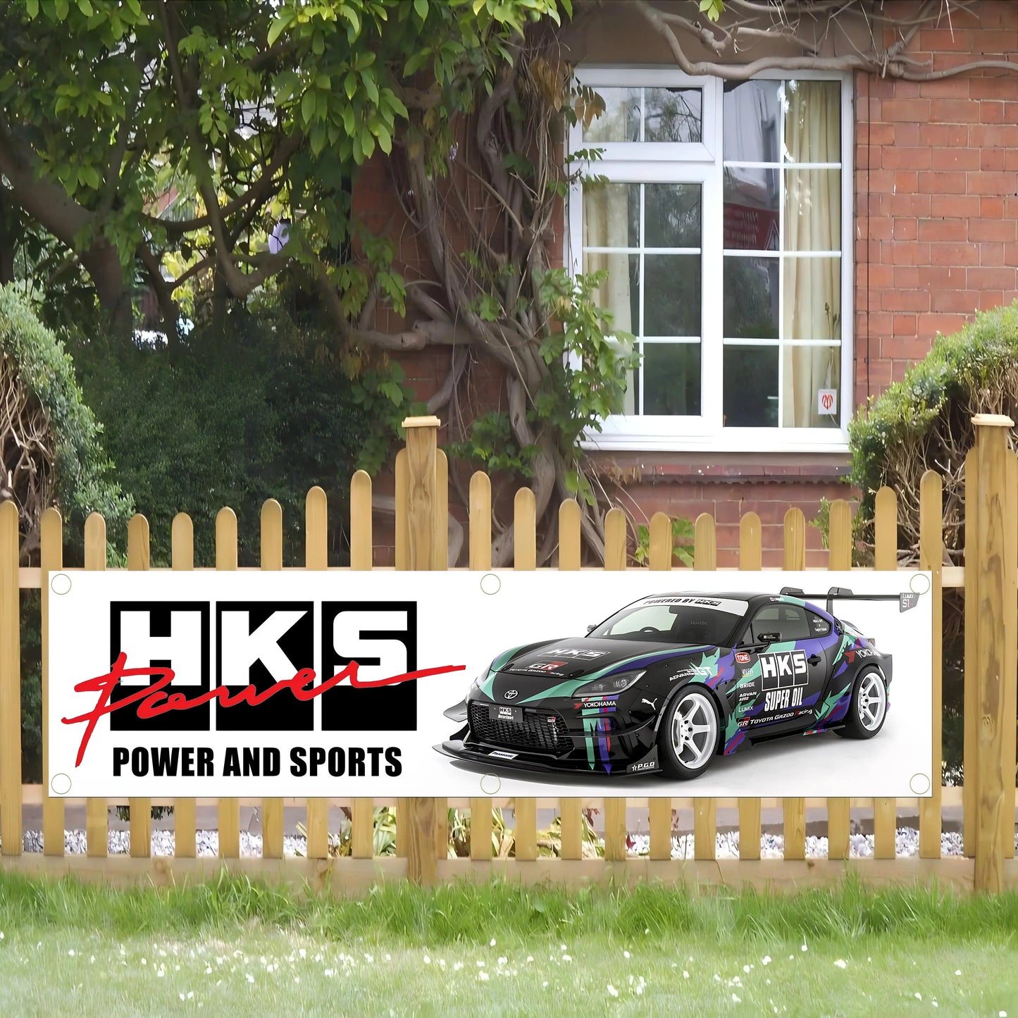 HKS Power Logo Banner Flag – Garage Wall Art
