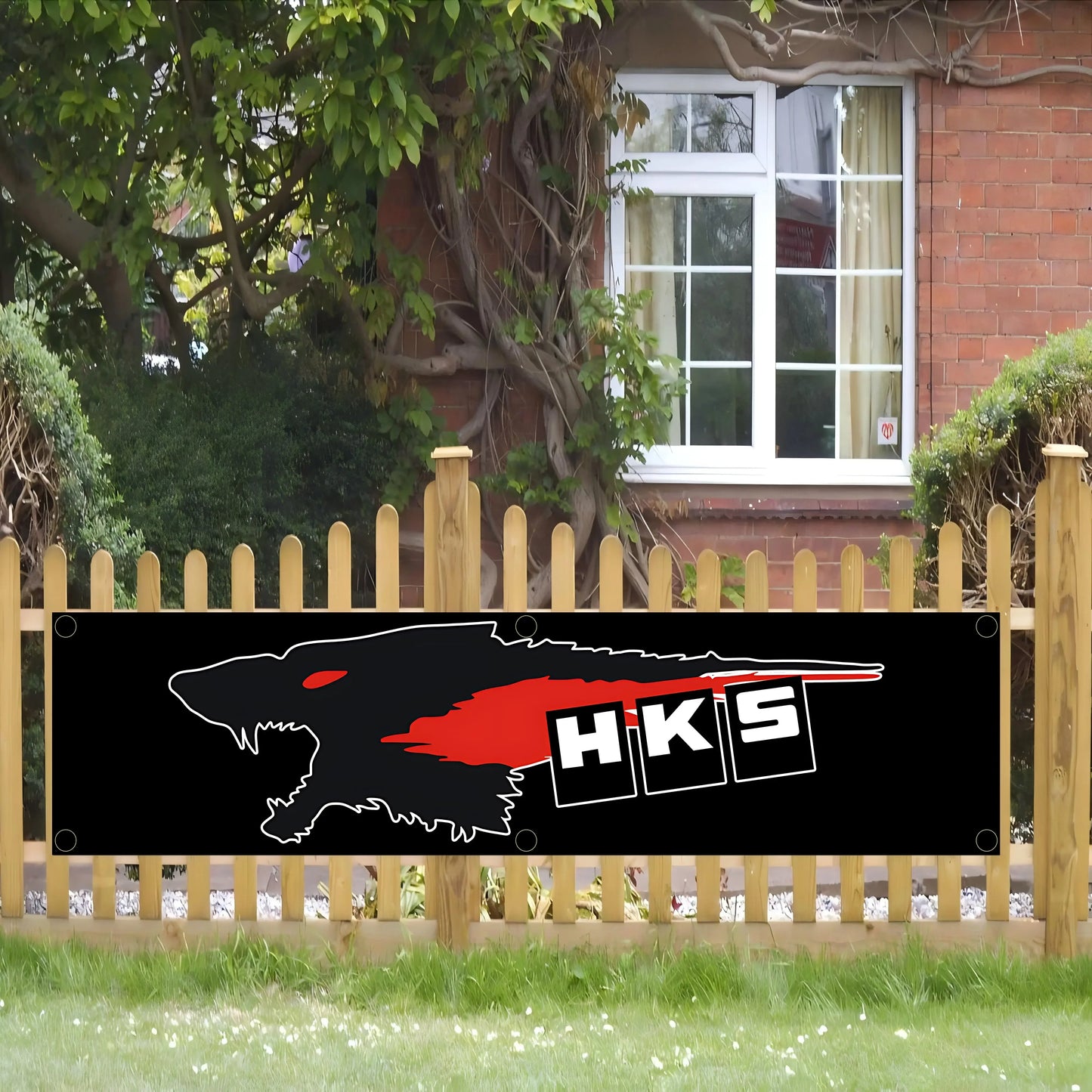 HKS Power Logo Banner Flag – Garage Wall Art