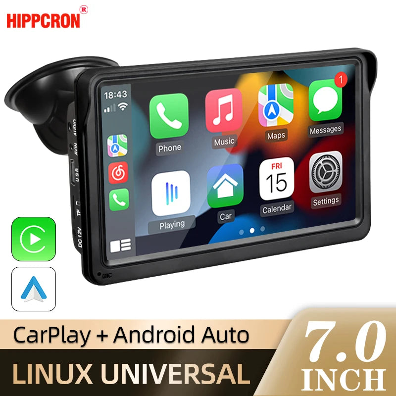 7” Universal Car Multimedia Player – Wireless CarPlay & Android Auto