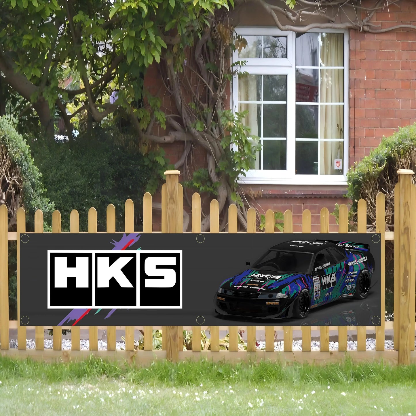 HKS Power Logo Banner Flag – Garage Wall Art