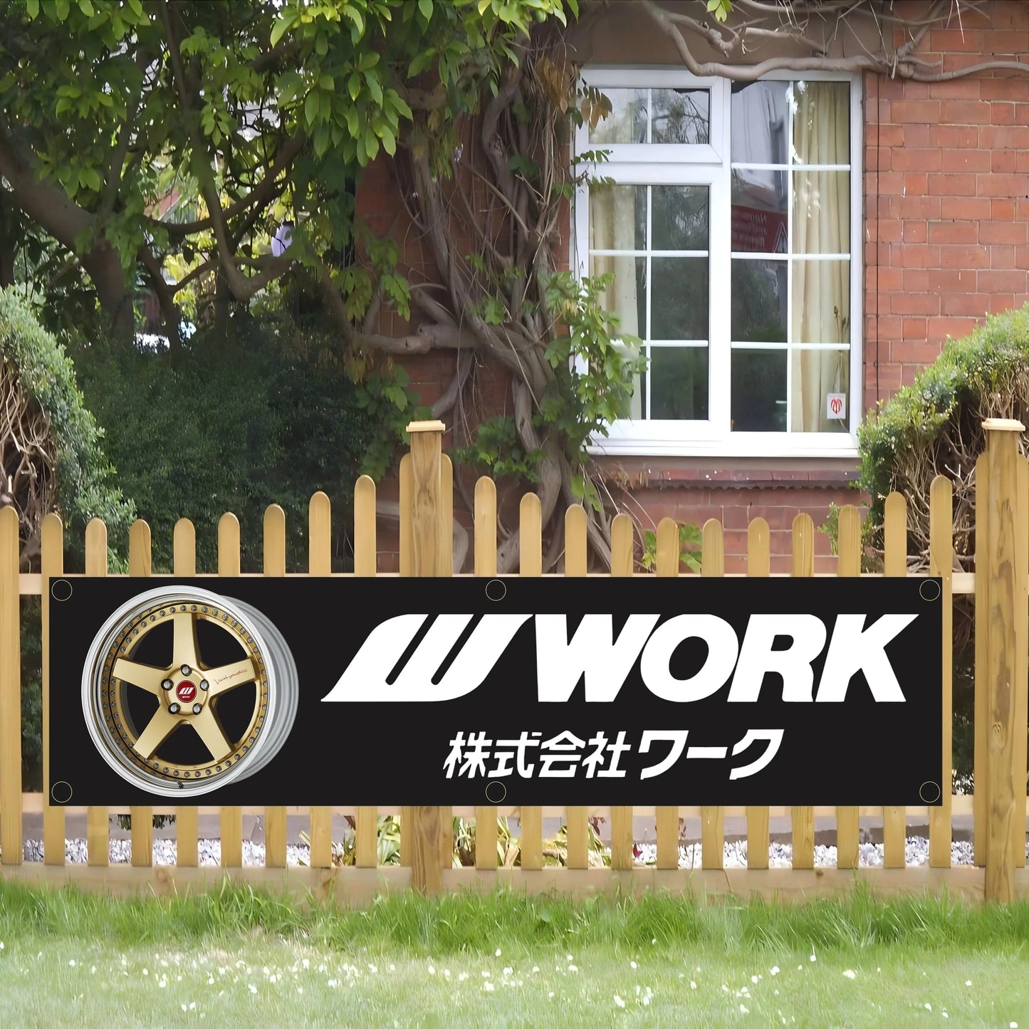 Work Wheels Banner Flag – Garage Wall Art